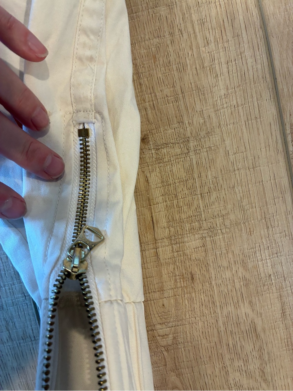 Varley Camino Pant Jogger soft cream cotton twill fabric gold zipper accents s - Picture 7 of 8